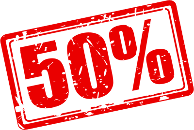 50 % Rabatt für Dachbedeckung 50 % Rabatt für Dachbedeckung