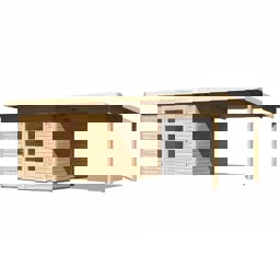 Zeige Details für Karibu Pultdach Gartenhaus Northeim 3 inkl. 3 m Anbaudach Bild von Karibu Pultdach Gartenhaus Northeim 3 inkl. 3 m Anbaudach