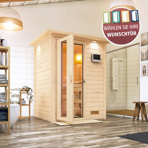 Bild für Kategorie Woodfeeling Massivsauna Svenja 