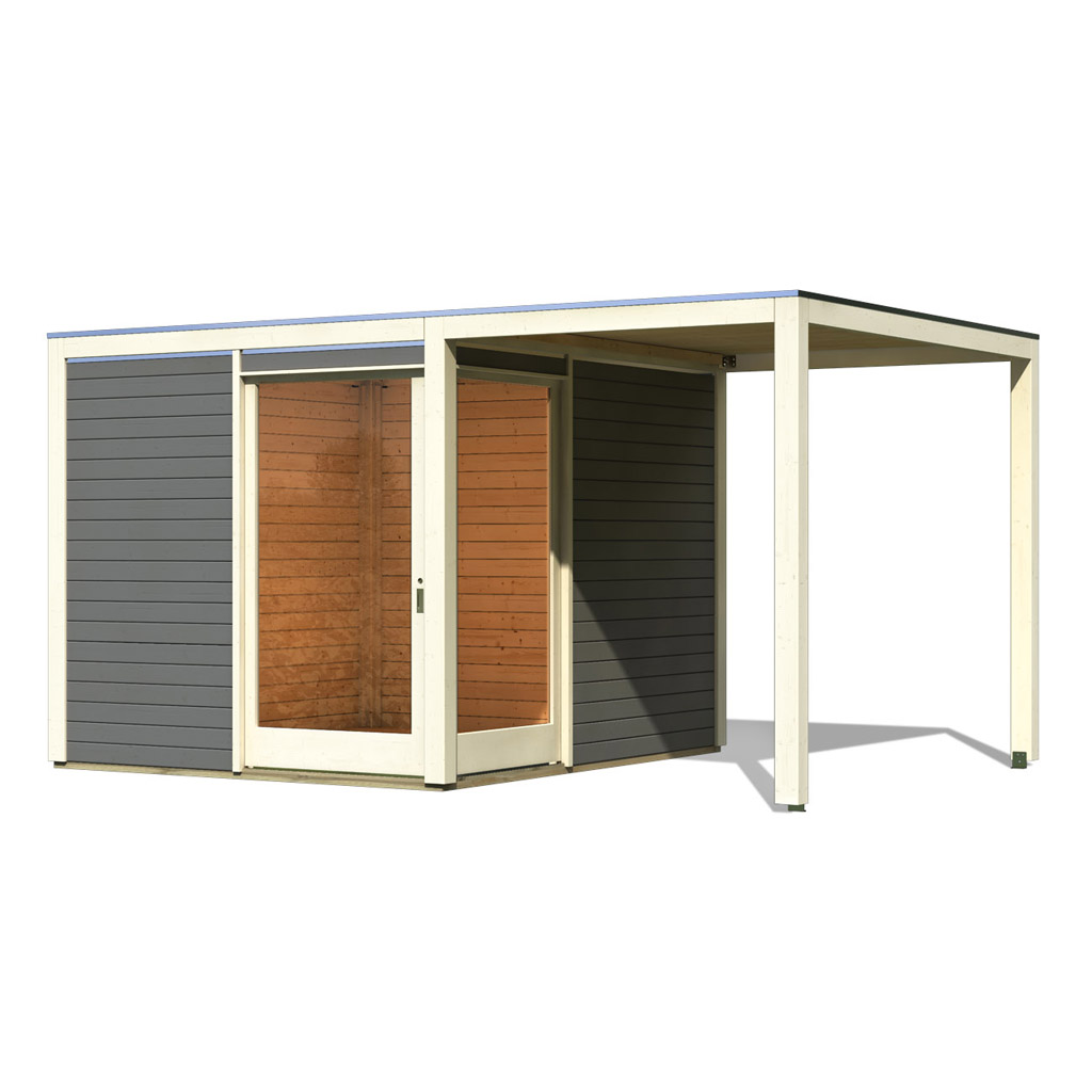 Karibu Gartenhauser Versandhandel By Gamoni De Karibu Gartenhaus Qubu Eck Terragrau Mit Anbaudach