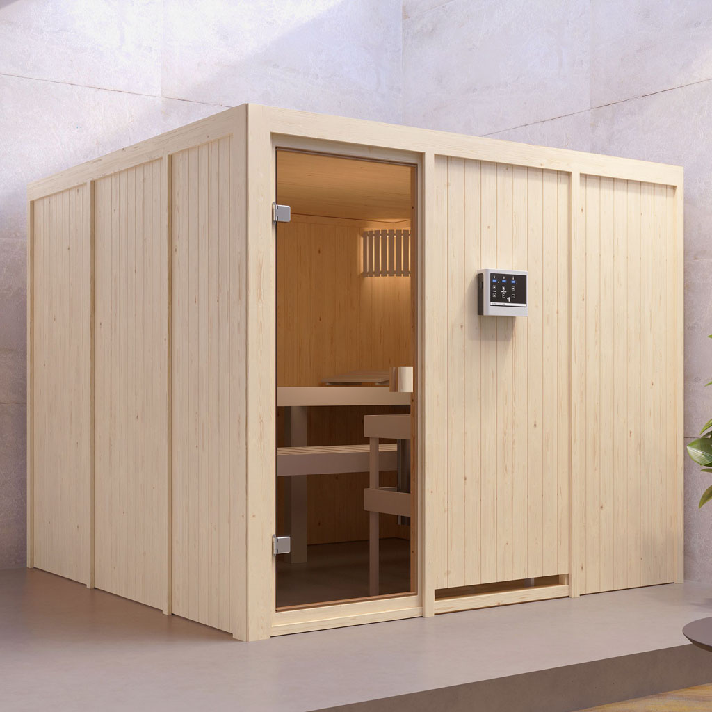 Bild von Woodfeeling 68 mm System Aktionssauna Sauna ARVIKA