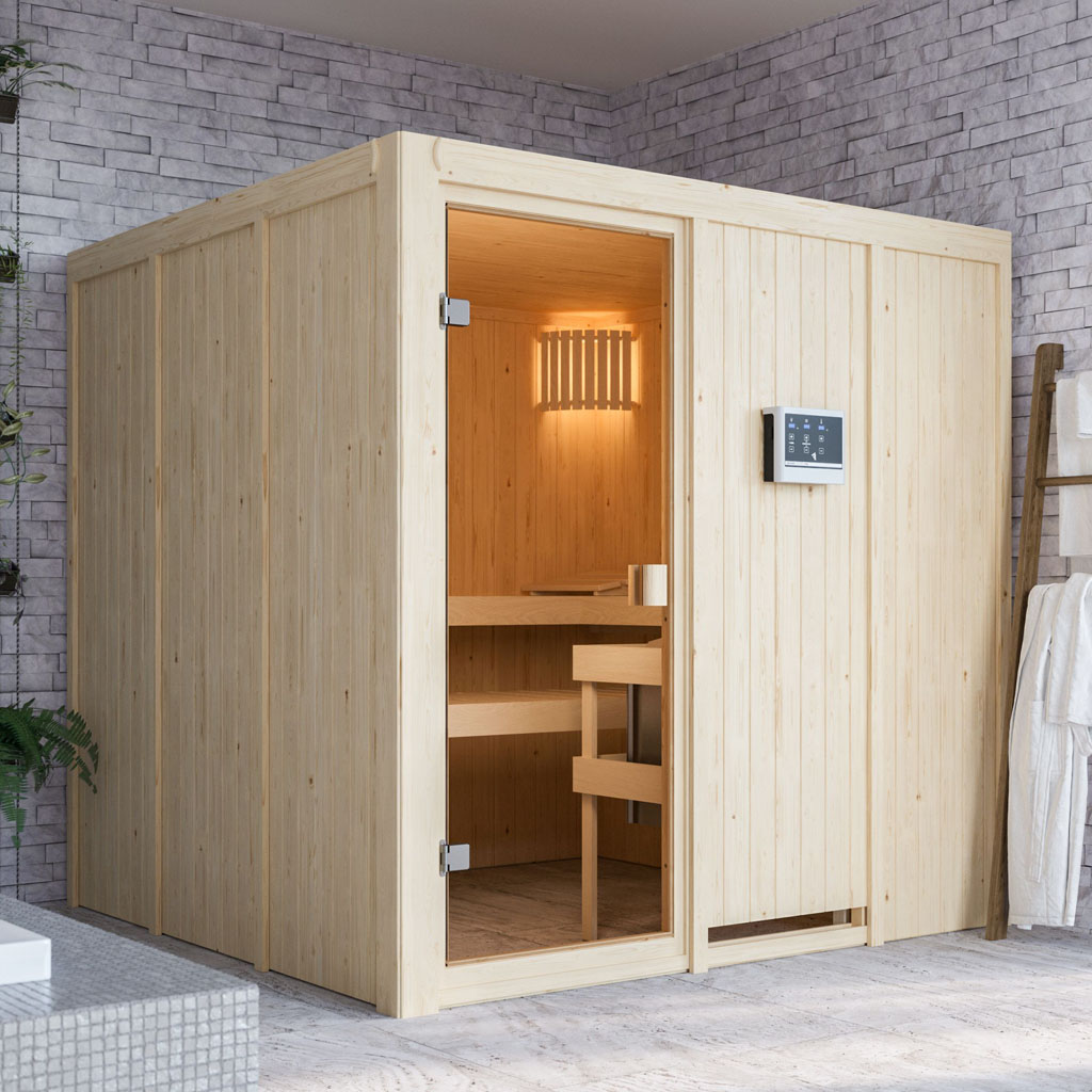 Bild von Woodfeeling 68 mm System Aktionssauna Sauna OULU