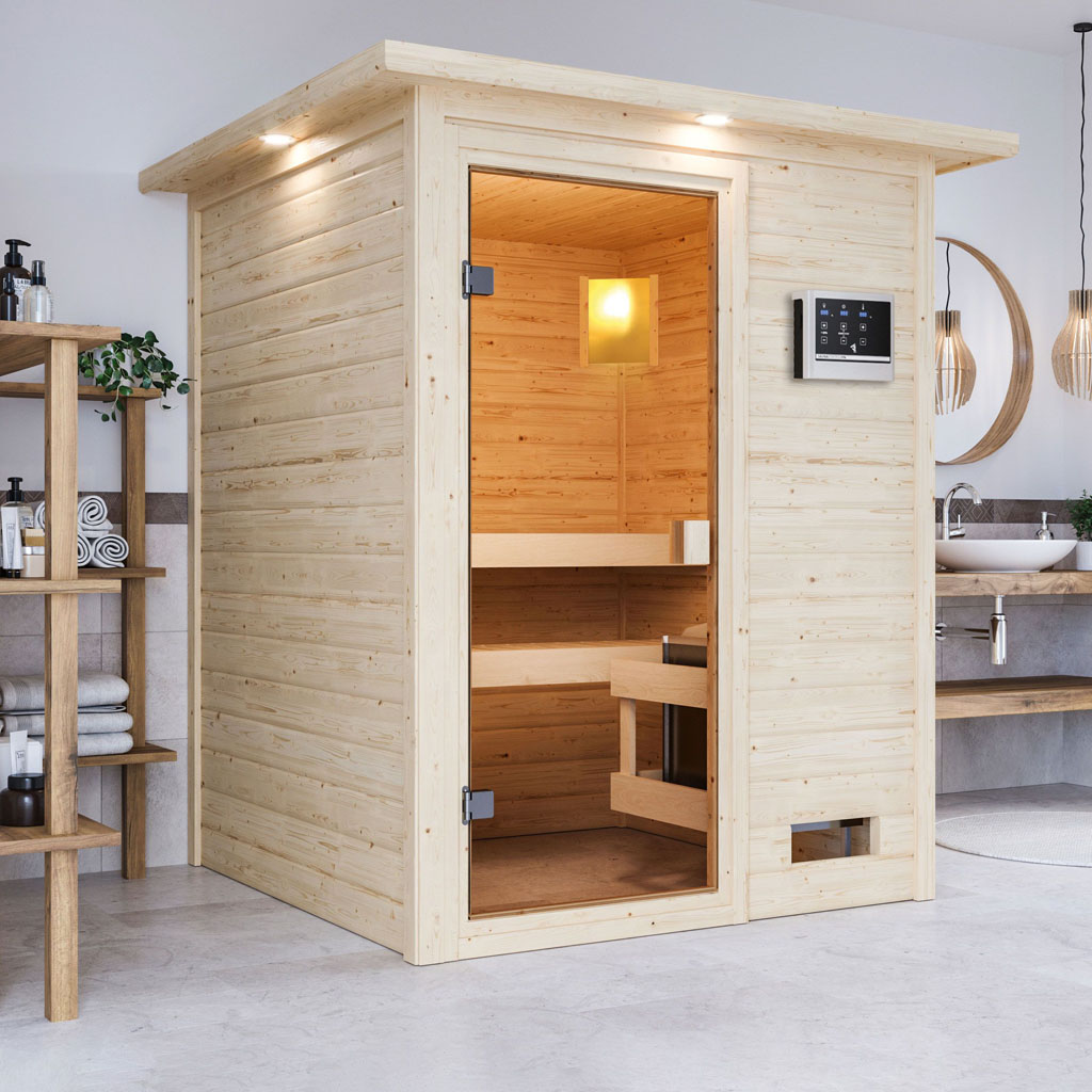 Bild von Woodgarden 38 mm Massiv Sauna Sandra