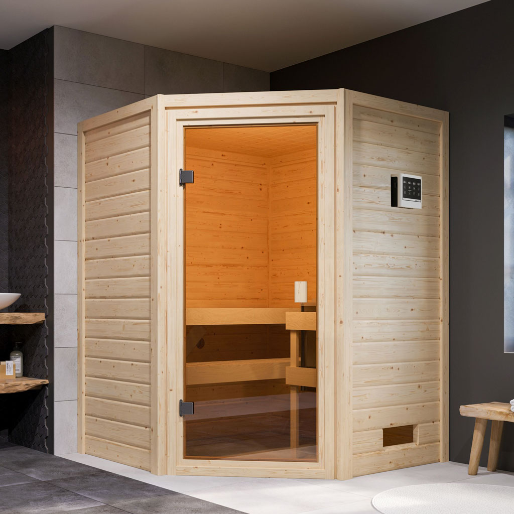 Bild von Woodgarden 38 mm Massiv Sauna Antonia