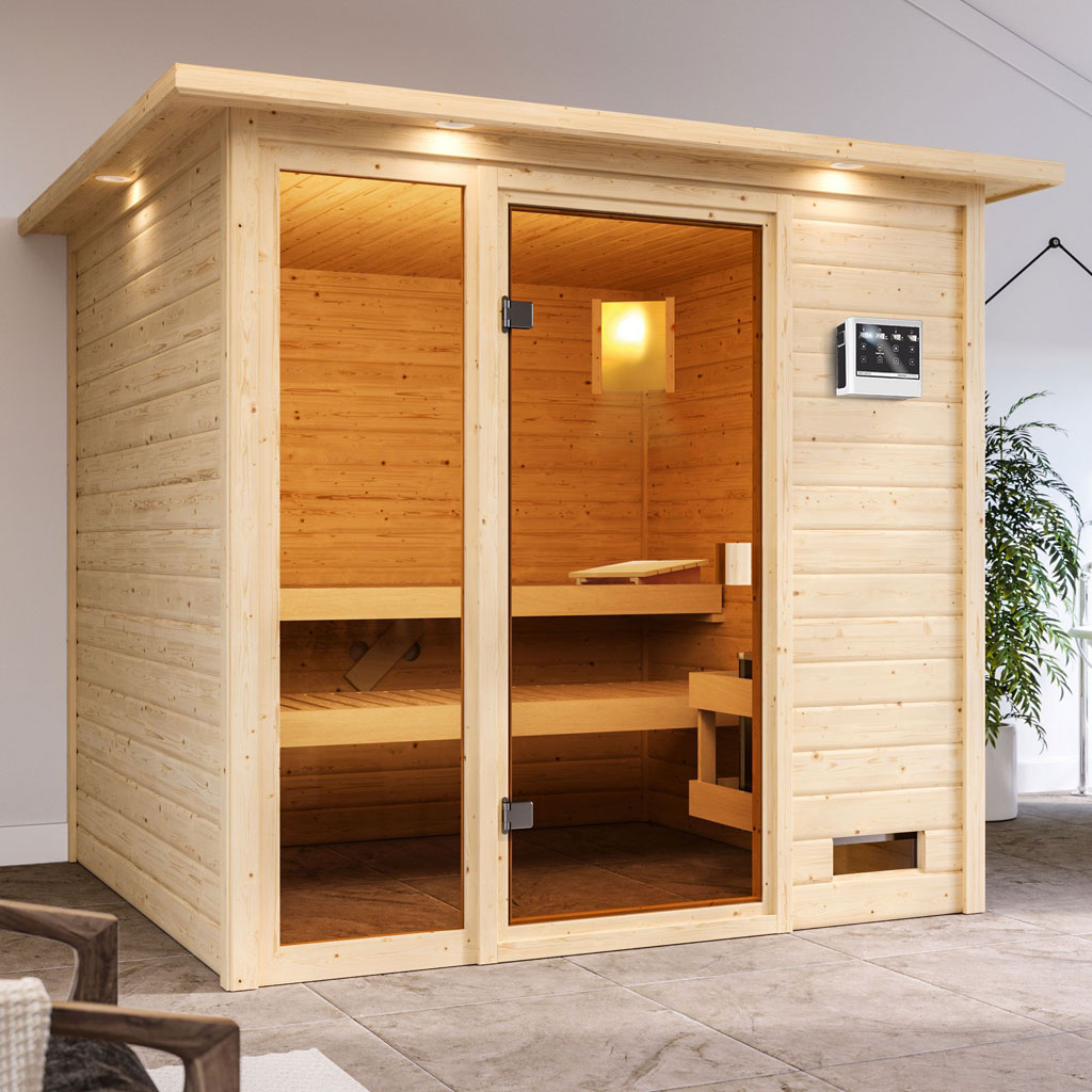 Bild von Woodgarden 38 mm Massiv Sauna Jutta