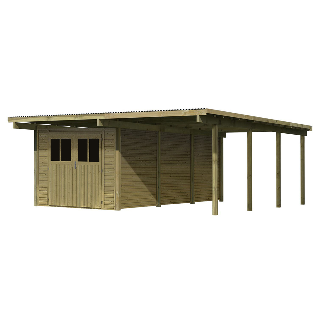 Bild von Karibu ECO Doppelcarport 2 inkl. Abstellraum 3