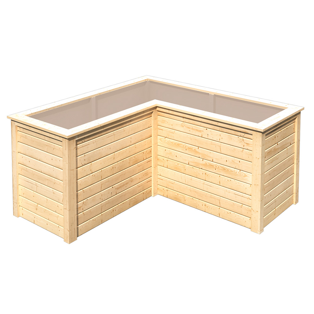 Bild von Karibu 19 mm Hochbeet L-Form naturbelassen