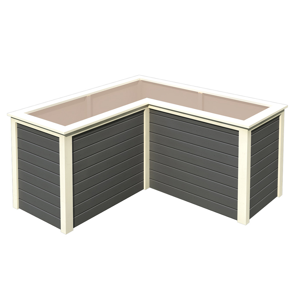 Bild von Karibu 19 mm Hochbeet L-Form terragrau