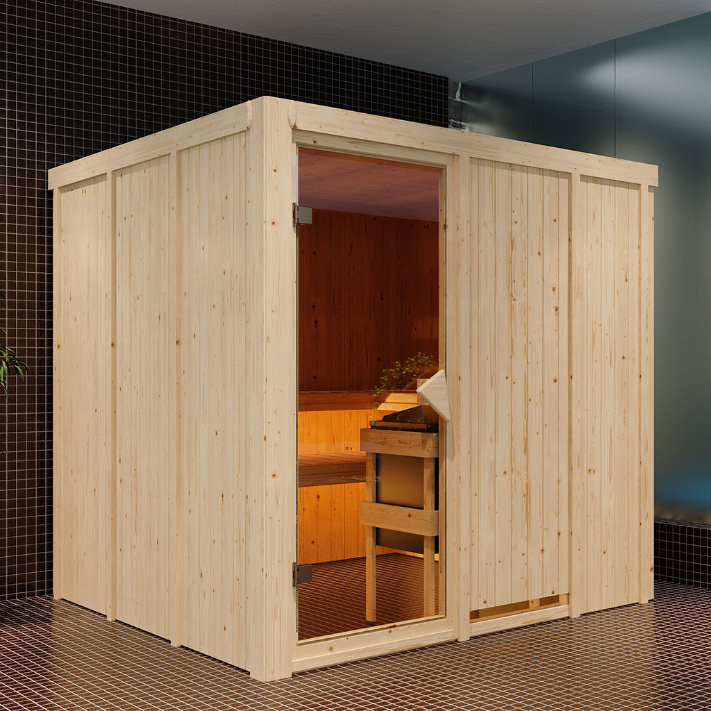 Bild von Karibu 68 mm System Sauna Rodin