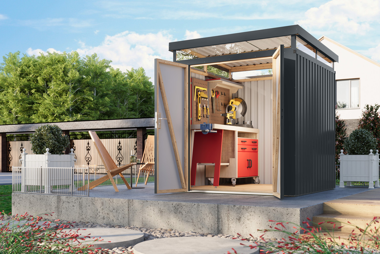 Karibu Metall Gerätehaus Aurum 2 anthrazit