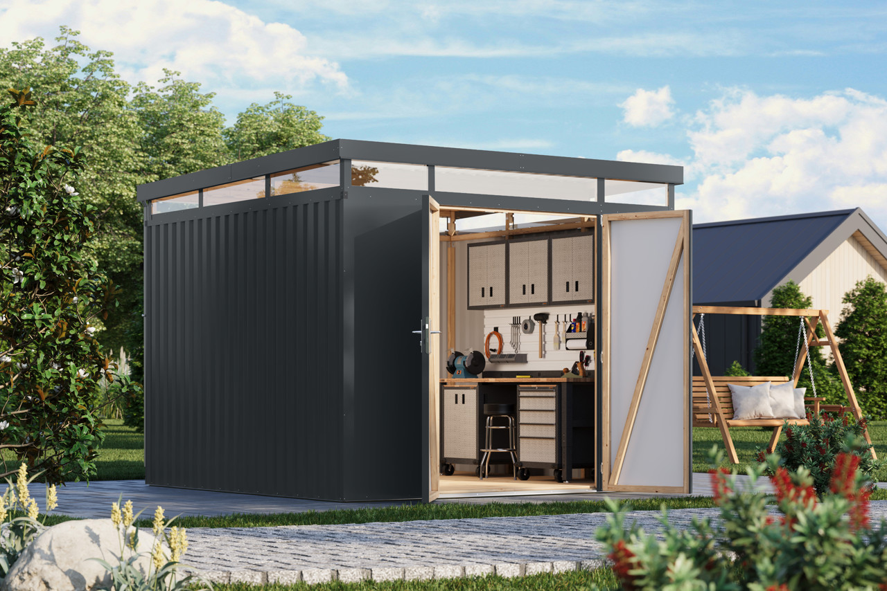 Karibu Metall Gerätehaus Aurum 3,5 anthrazit